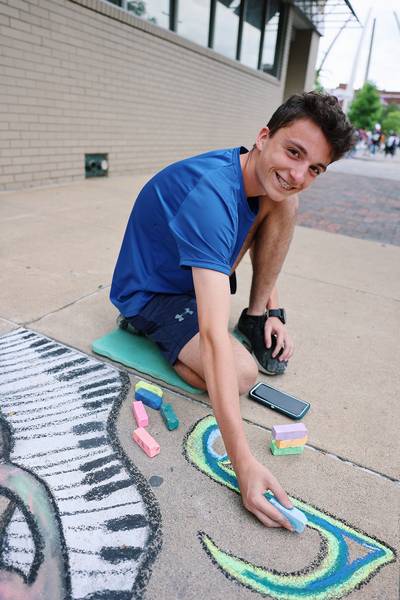 Chalk artists will transform the Downtown Canton sidewalks into works of art a First Friday Chalk the Walk on Junee 5.